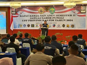 Irwasda Polda Kaltim Pimpin Raker dan Anev Satgas Saber Pungli Semester II 2024